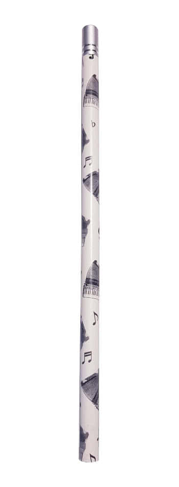 Bleistift Akkordeon white mit Strass-Stein