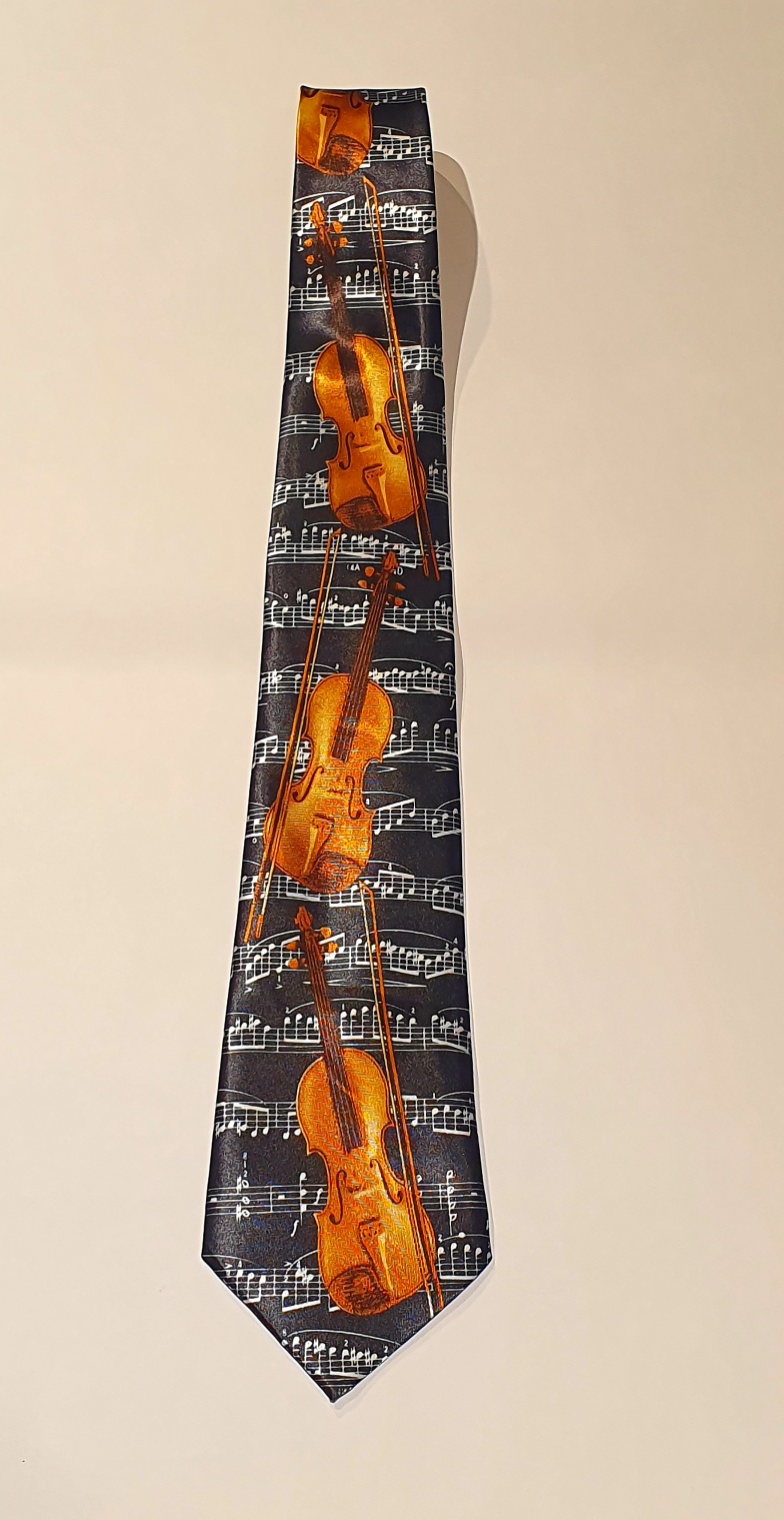 handgefertigte Polyesterkrawatte Violine