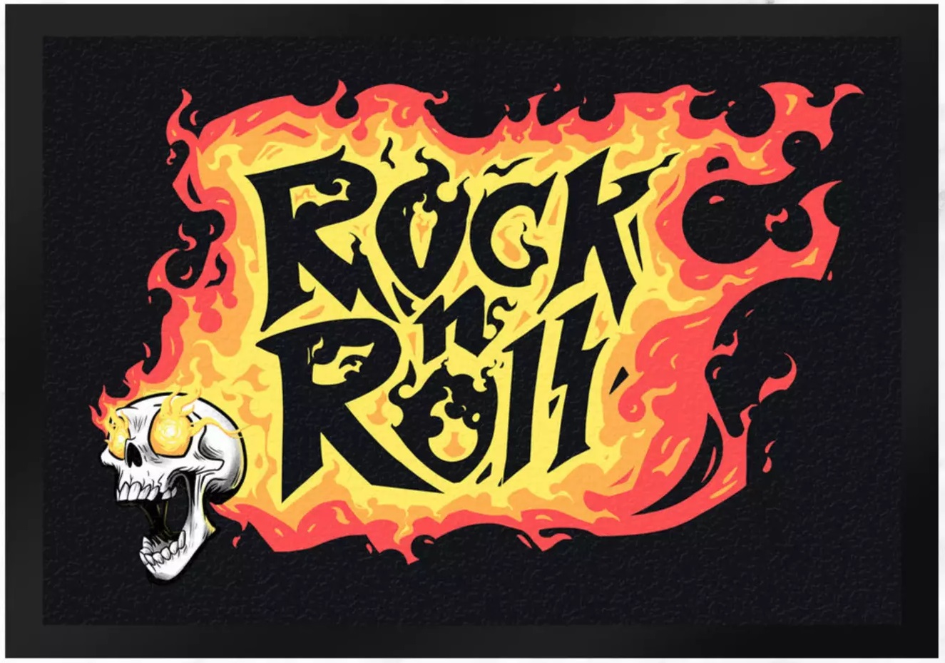 Fußmatte Rock n´ Roll on Fire