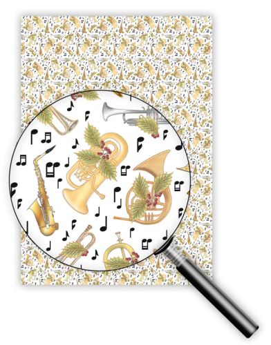 Geschenkpapier Weihnachtliche Musikinstrumente