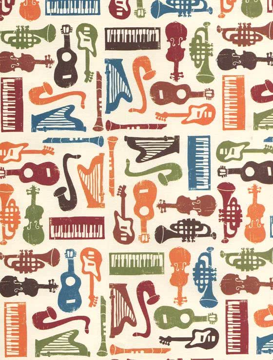 Geschenkpapier tassoti farbige Musikinstrumente