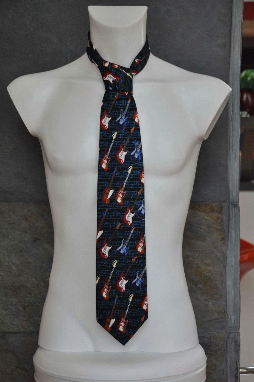 Krawatte Fender Guitar schwarz