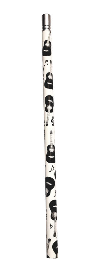 Bleistift Gitarre white mit Strass-Stein