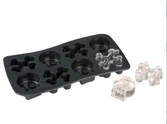 Eiswürfelform Totenkopf und Knochen