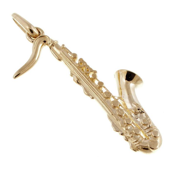 Anhänger Saxophon 333er gold hinten
