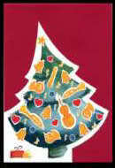 Weihnachts-Klappkarte Weihnachtsbaum mit Instrumenten