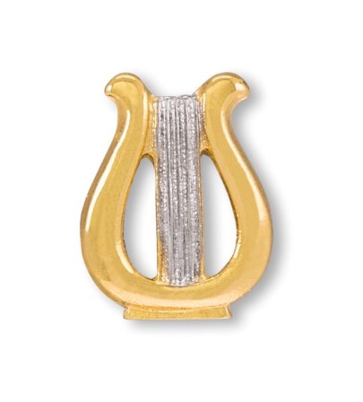 Anstecker Lyra vergoldet bicolor