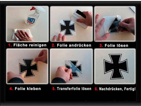 Aufkleber Anleitung