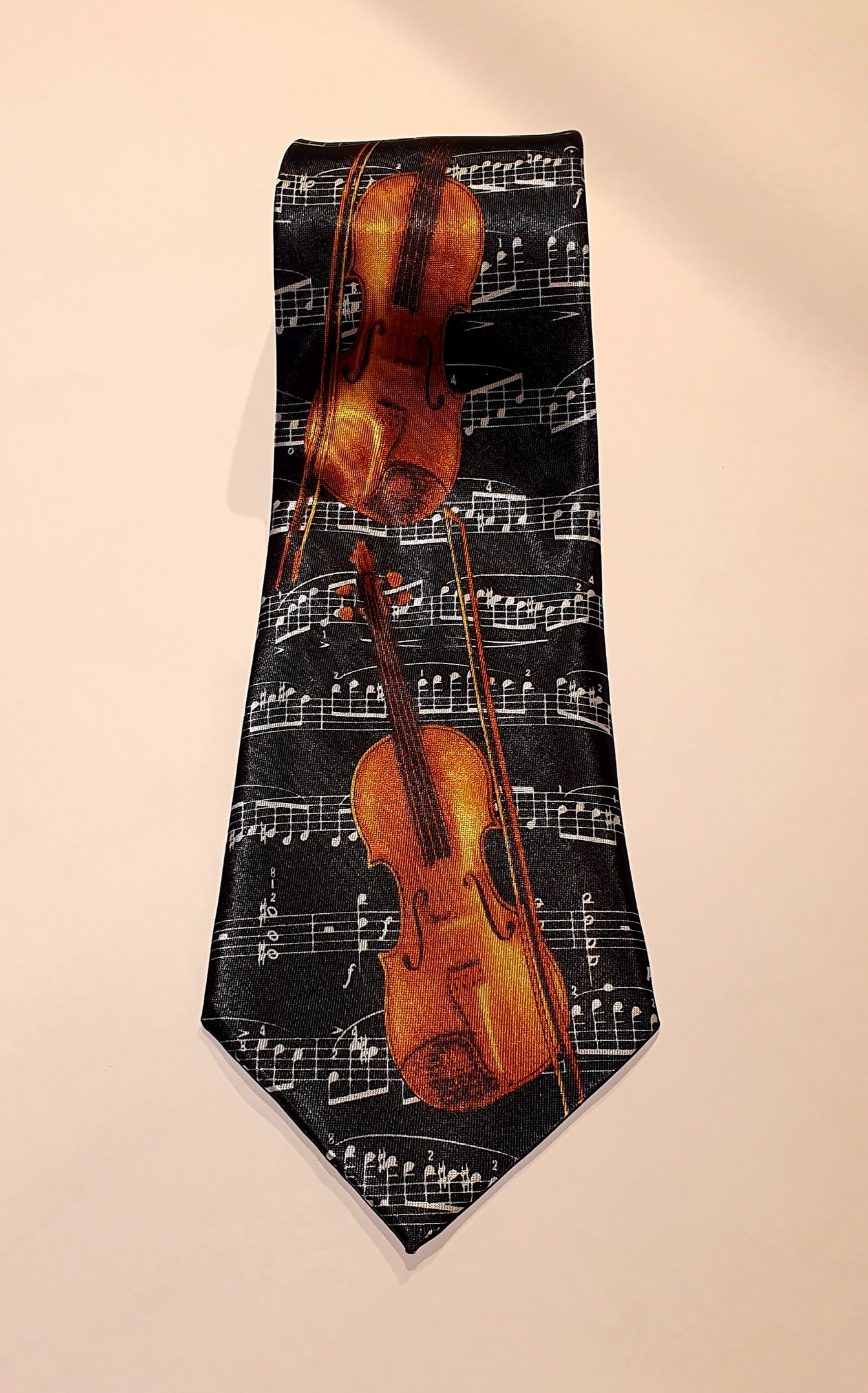 handgefertigte Polyesterkrawatte Violine