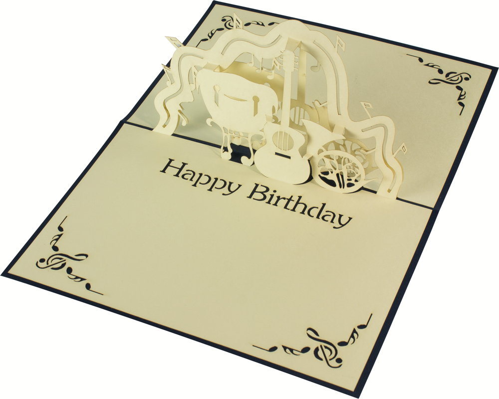 Doppelkarte 3D Happy Birthday