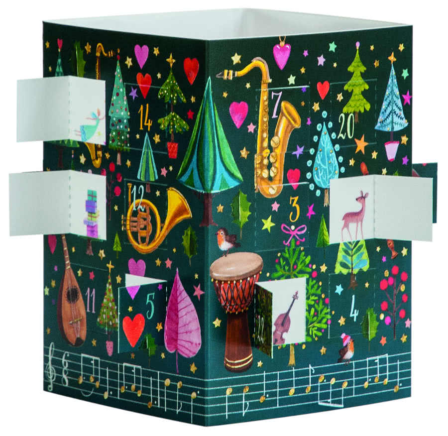 Doppelkarte / Leuchtender Adventskalender