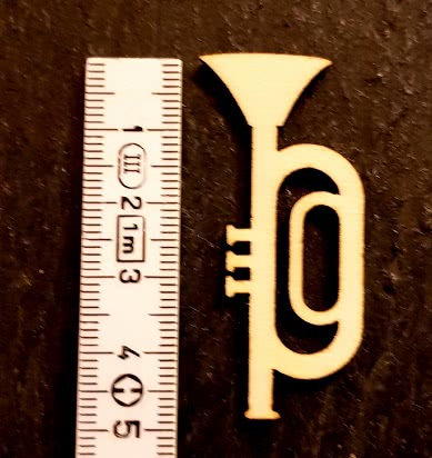 Trompete ca 5 cm aus Pappelholz
