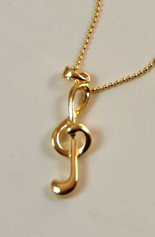 Halskette Violinschlüssel golden