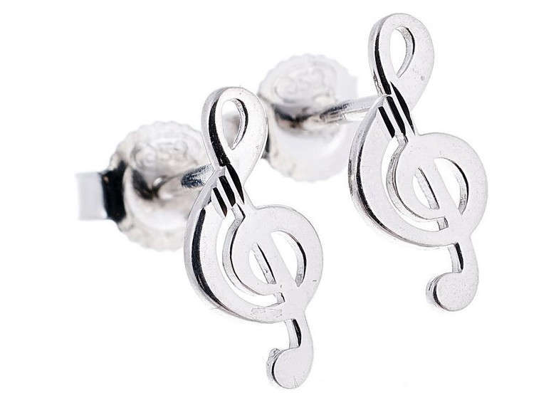 Ohrstecker Notenschlüssel Silber 925 (Paar)