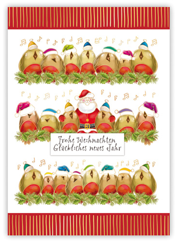 Postkarte Frohe Weihnachten mit Weihnachtsmann