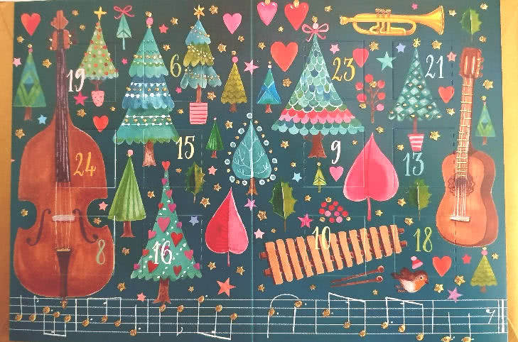 Doppelkarte / Leuchtender Adventskalender