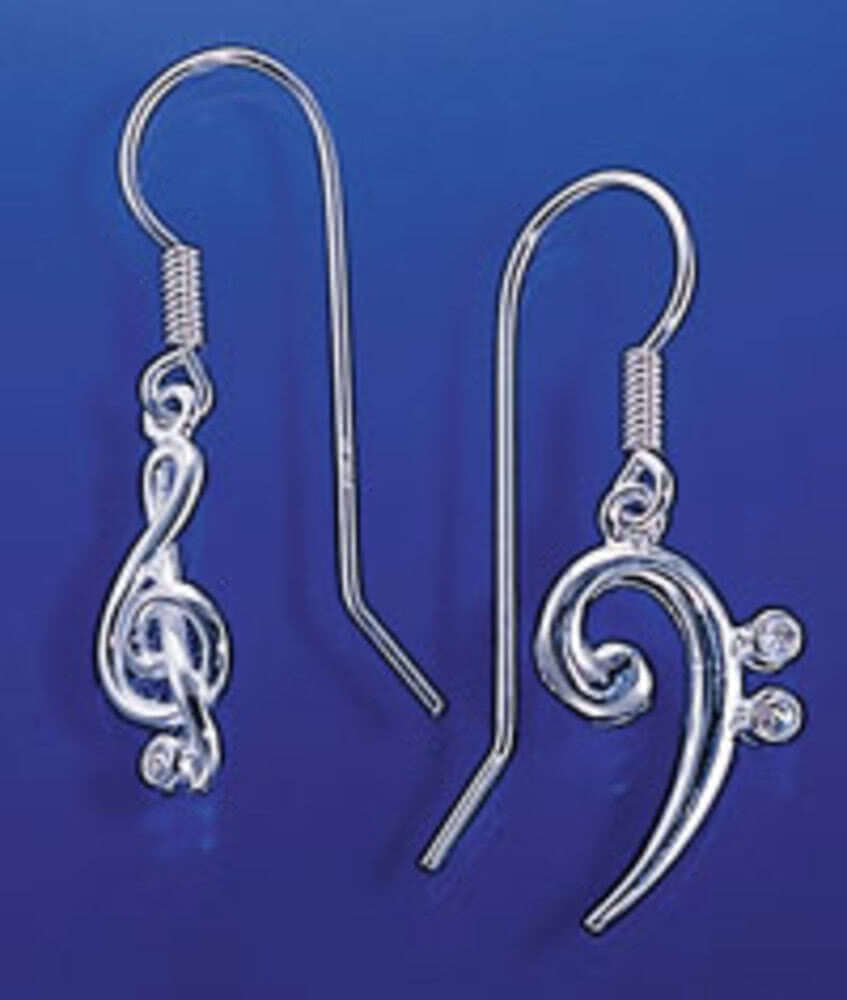 Violinschlüssel + Bassschlüssel Ohrstecker / -hänger (Paar)