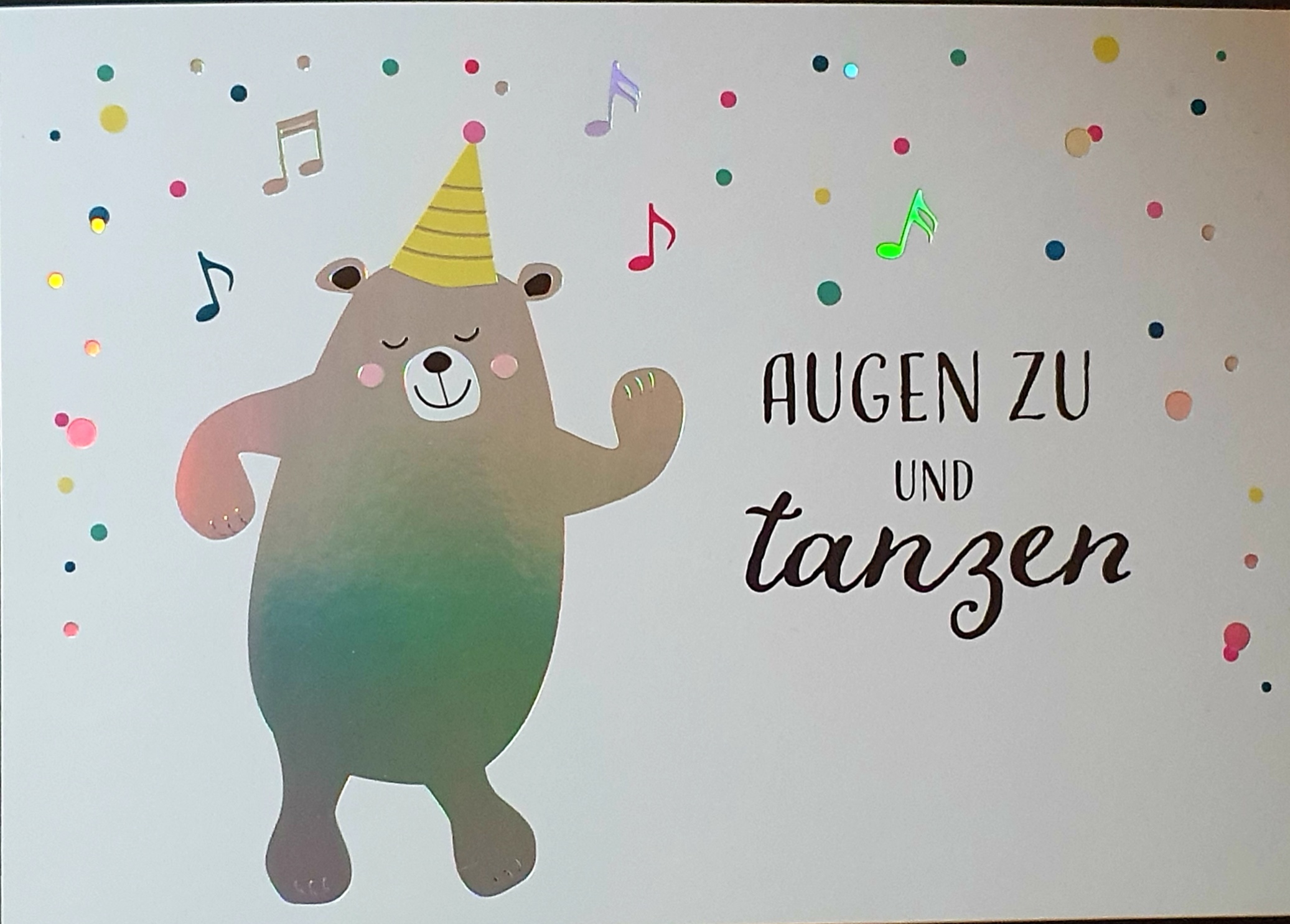 Postkarte Augen zu und tanzen