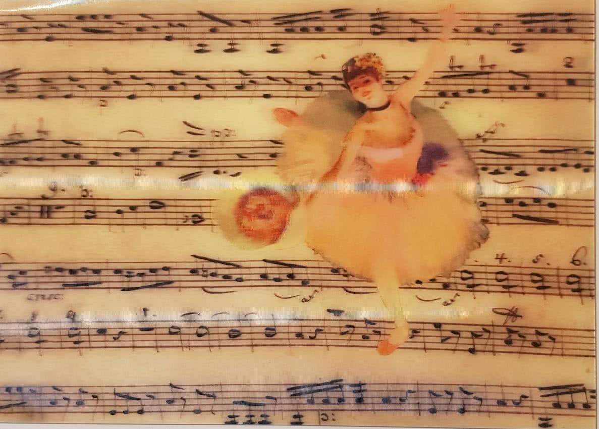 Postkarte tanzende Balarina 3D