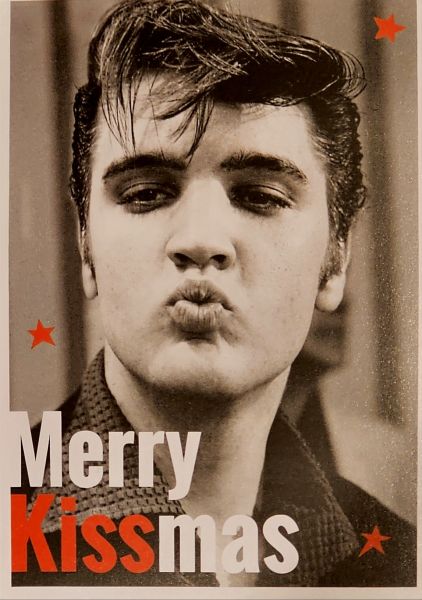 Postkarte Elvis Merry Kissmas