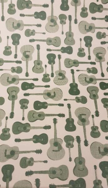 Geschenkpapier Motiv Gitarre grün