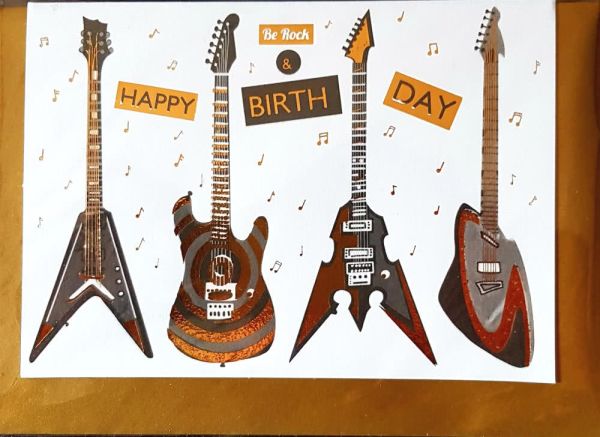 Grußkarte Happy Birthday E-Gitarren