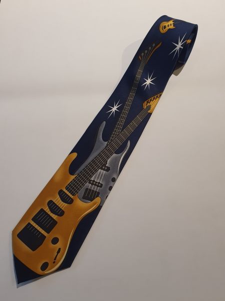 Krawatte E-Gitarren dunkelblau 