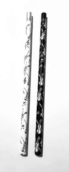 Bleistift Violine black and white mit Strass-Stein