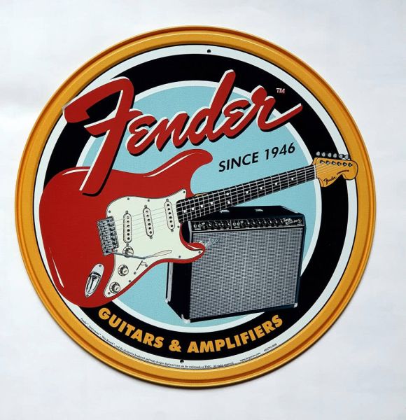 Metallschild Fender (rund)