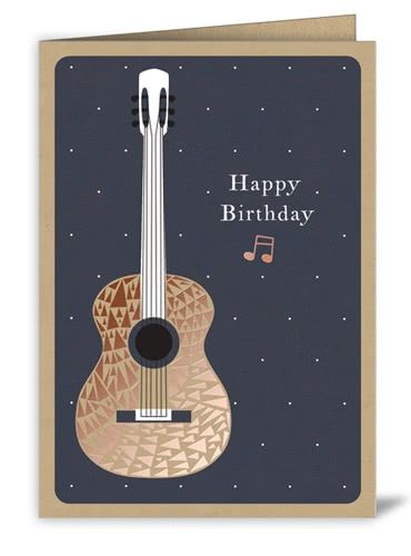 Klappkarte Happy Birthday (Copper Guitar)