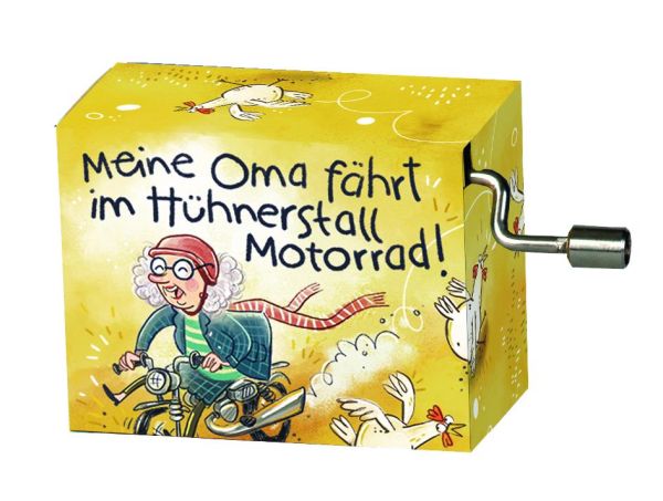 Mini-Spieluhr Meine Oma fährt im Hühnerstall Motorrad