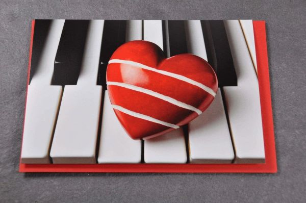 Klappkarte Piano Love
